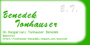 benedek tonhauser business card